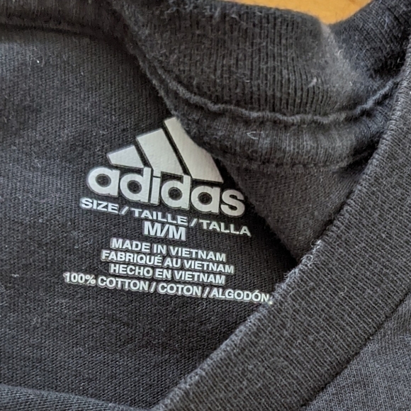 ADIDAS Black & Yellow Slimeb Logo Crewneck Tee Medium @B6 - Picture 2 of 7